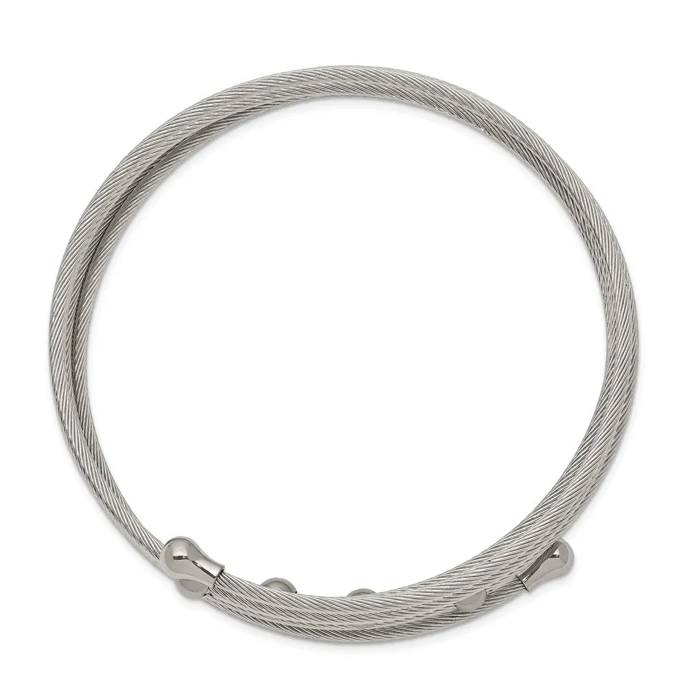 Stainless Steel Polished Flexible Coil Bangle