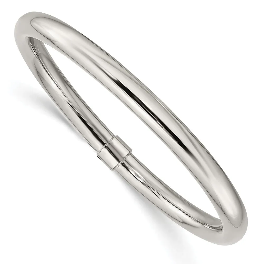 Stainless Steel Polished Hollow Bangle Bracelet