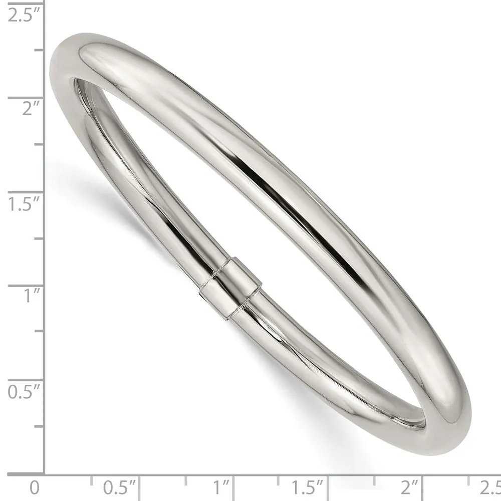 Stainless Steel Polished Hollow Bangle Bracelet
