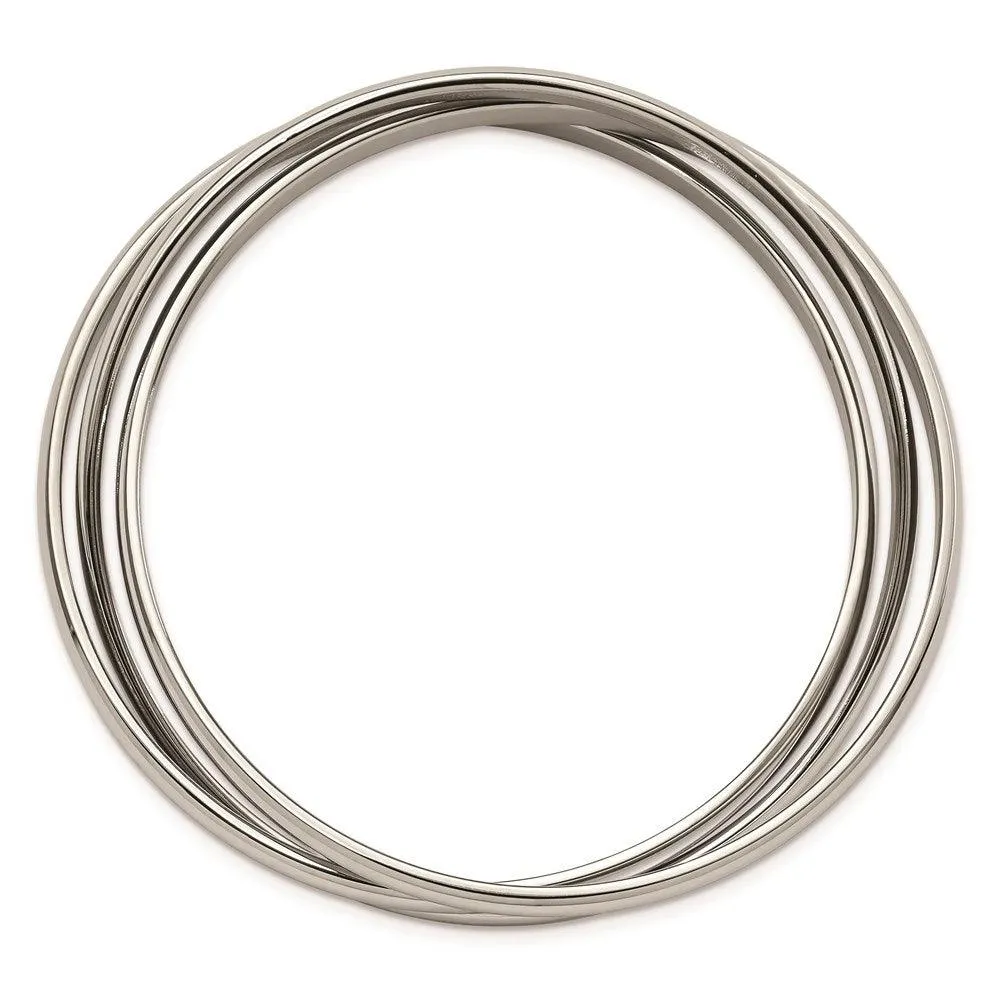 Stainless Steel Polished Intertwined Bangles
