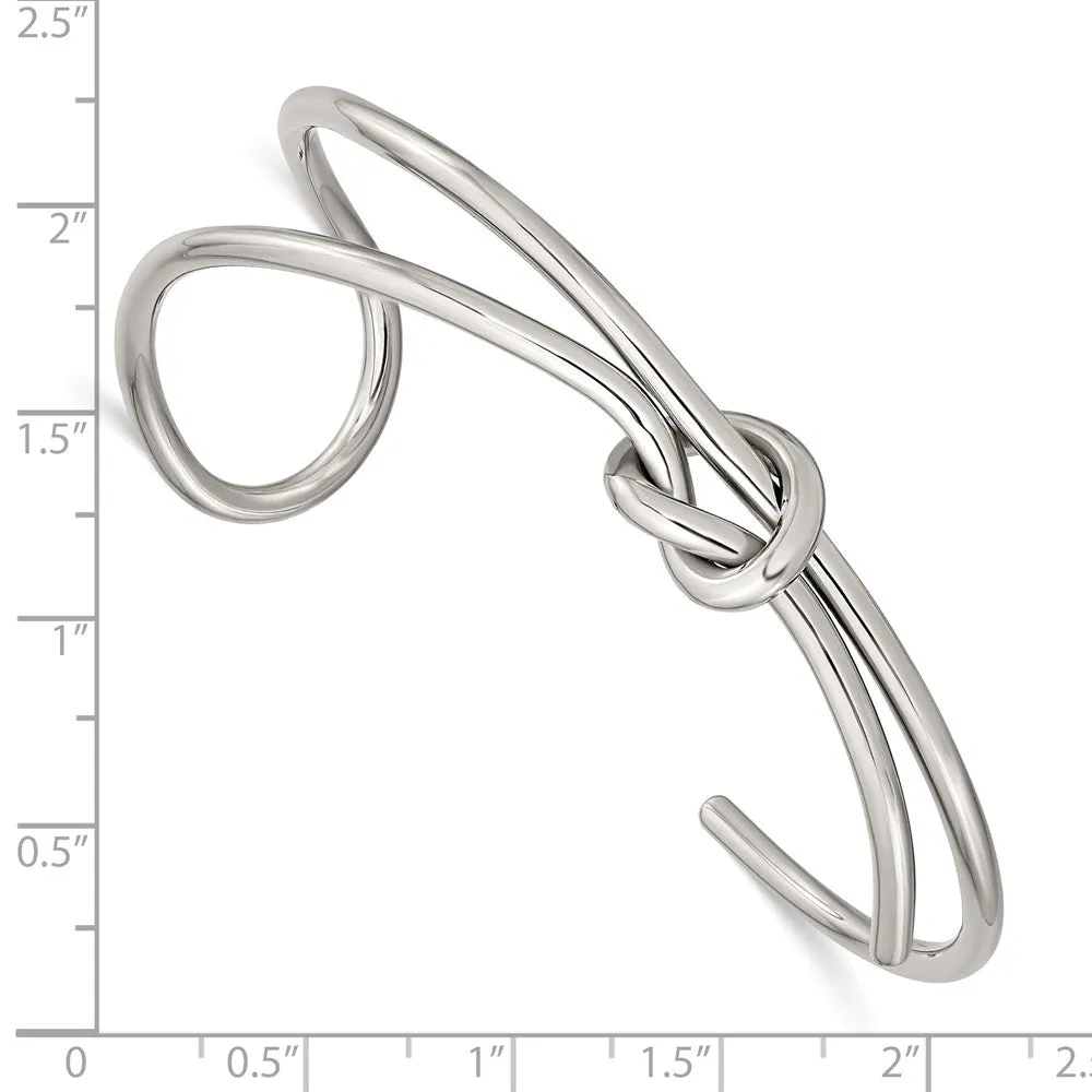 Stainless Steel Polished Knot Cuff Bangle