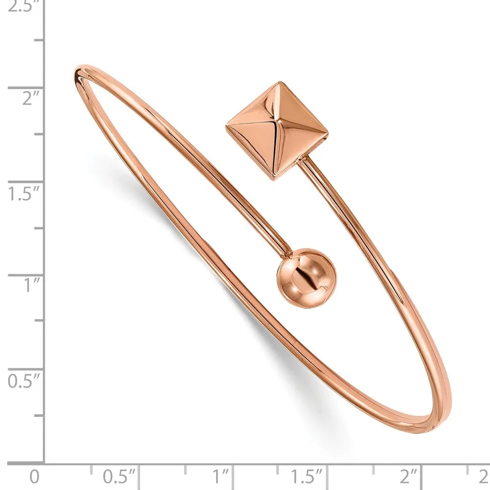Stainless Steel Polished Rose IP-plated Bangle