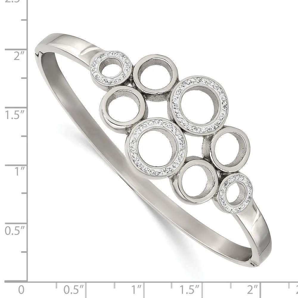 Stainless Steel Polished with Preciosa Crystal Hinged Bangle