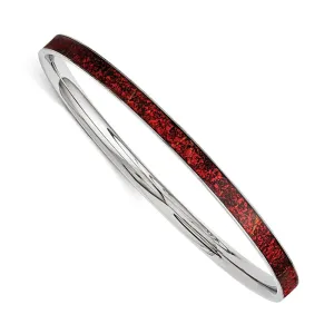 Stainless Steel Red and Black Enameled Bangle