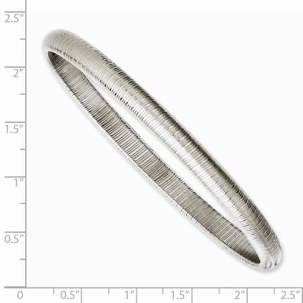 Stainless Steel Textured Hollow Slip-on Bangle