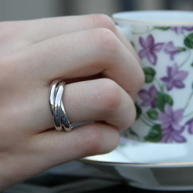 Sterling Silver 3 Band Rolling Ring - RR1