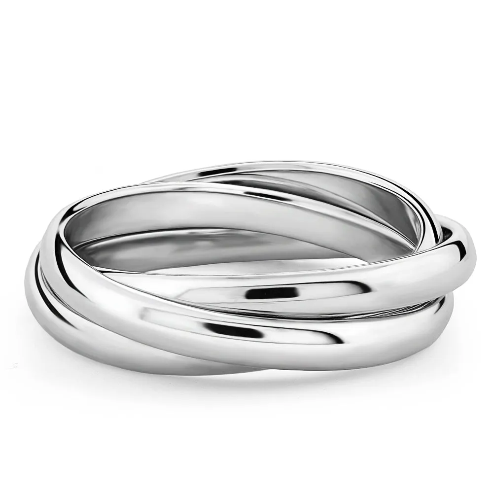 Sterling Silver 3 Band Rolling Ring - RR1