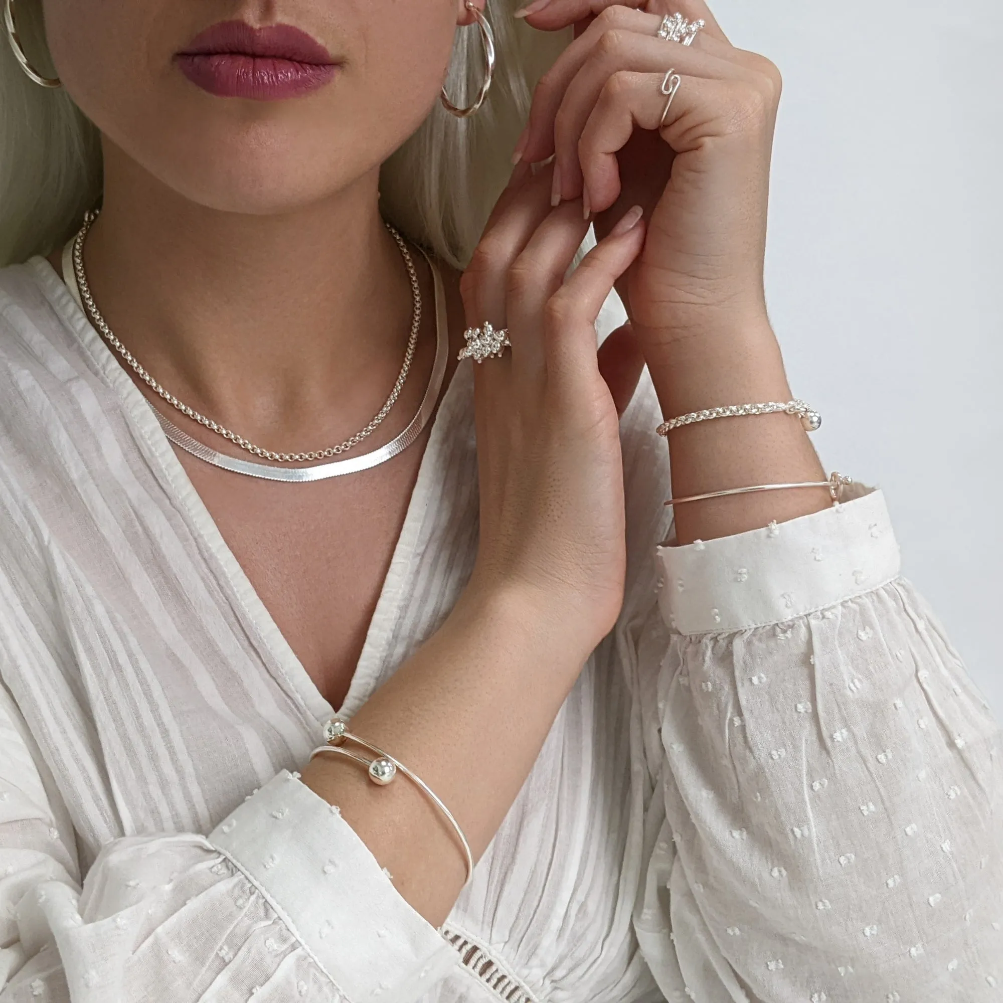 Sterling Silver 5mm Flat Wide Herringbone Chain - Classic Minimalist Necklace