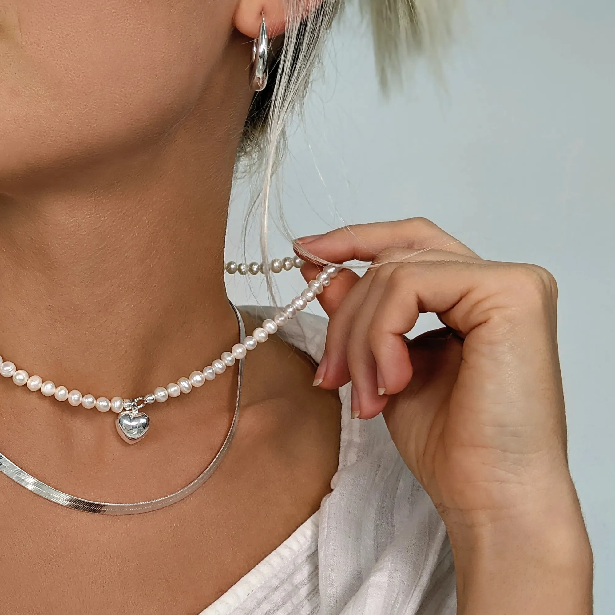 Sterling Silver 5mm Flat Wide Herringbone Chain - Classic Minimalist Necklace