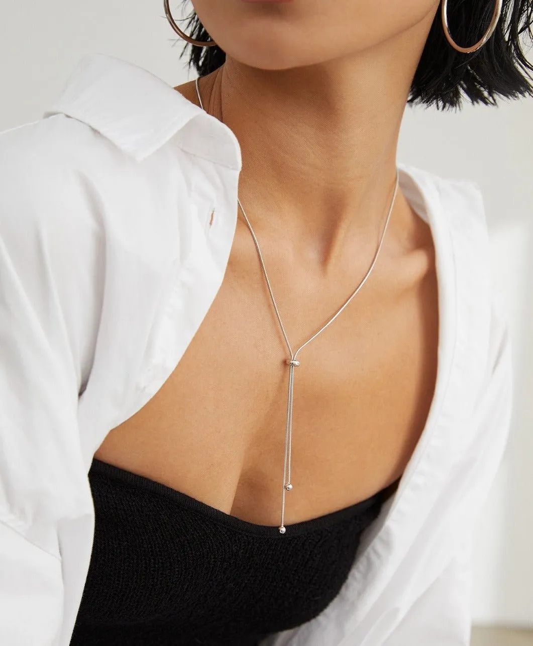 Sterling Silver Long Pull Necklace
