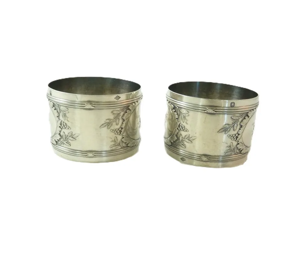 Sterling Silver Napkin Rings, Antique French
