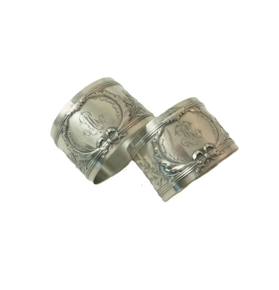 Sterling Silver Napkin Rings, Antique French