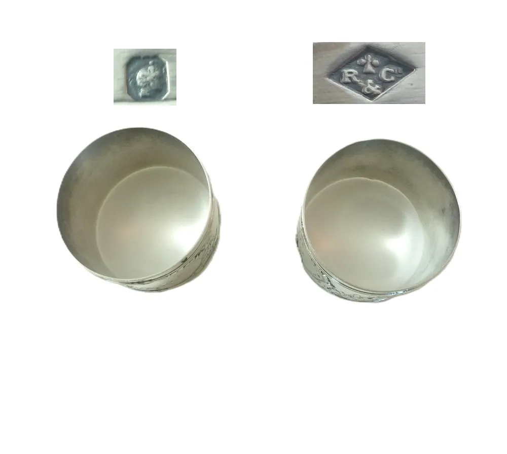 Sterling Silver Napkin Rings, Antique French