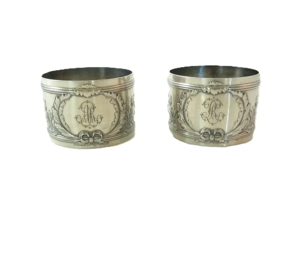 Sterling Silver Napkin Rings, Antique French