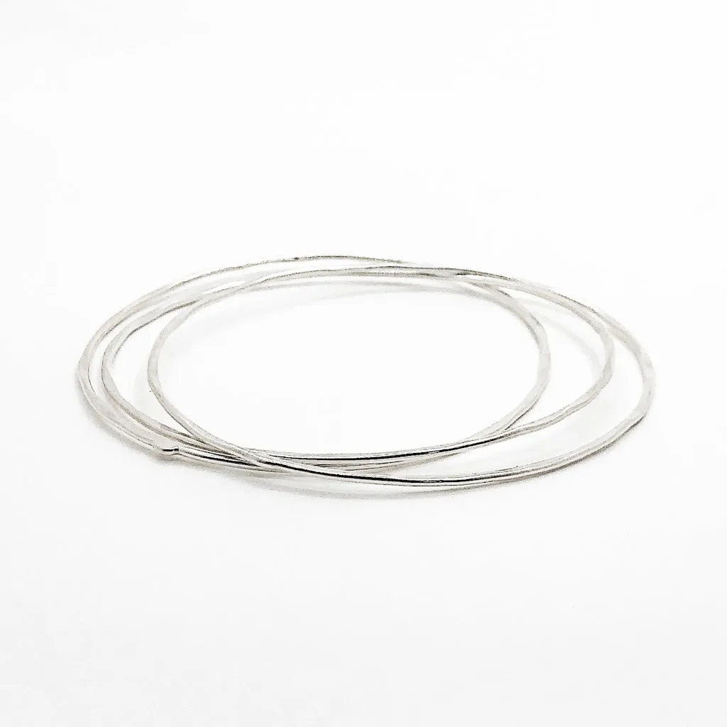 Sterling Skinny 3-Piece Bangle Set