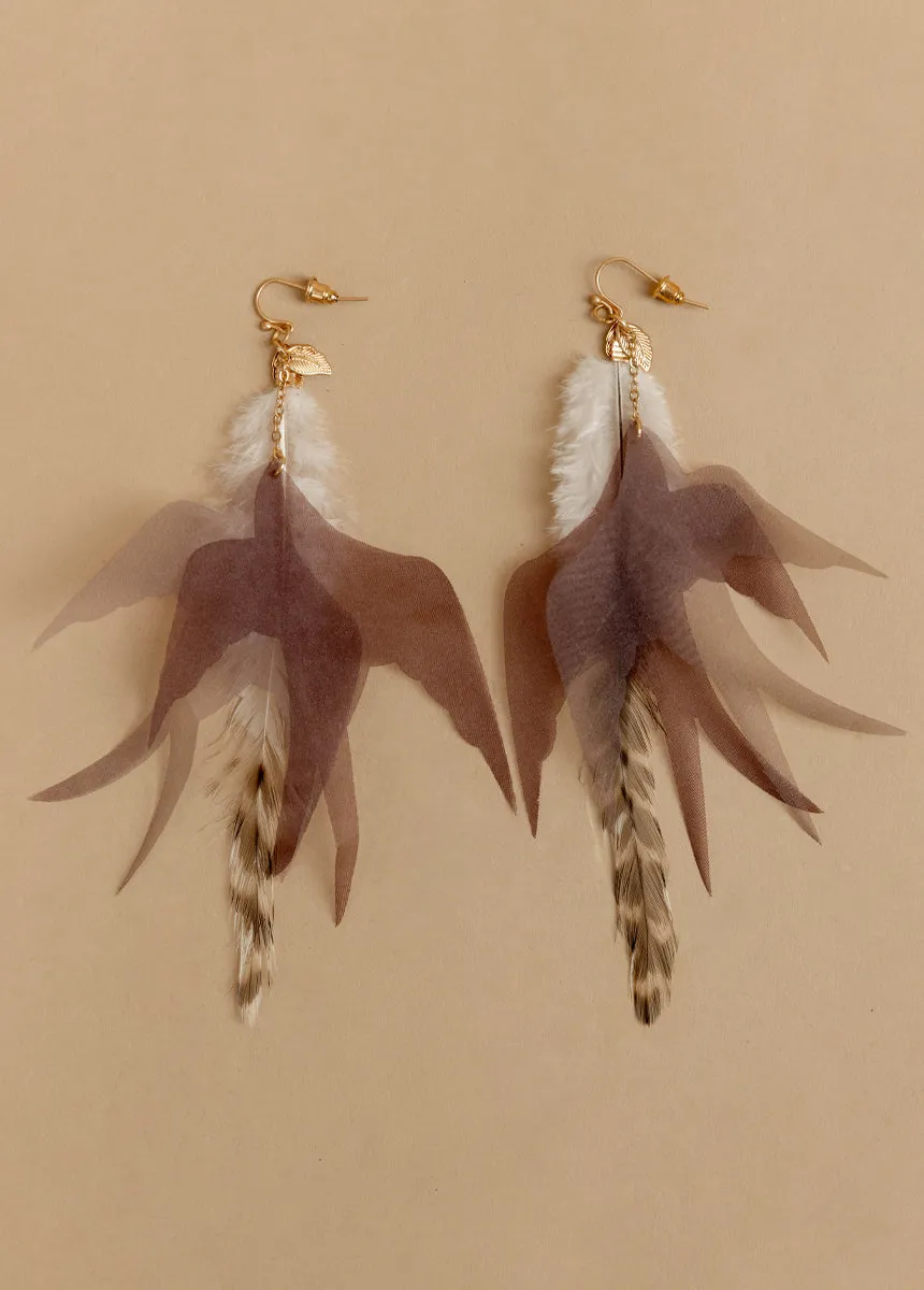 Take Flight Earrings in Sand Gold