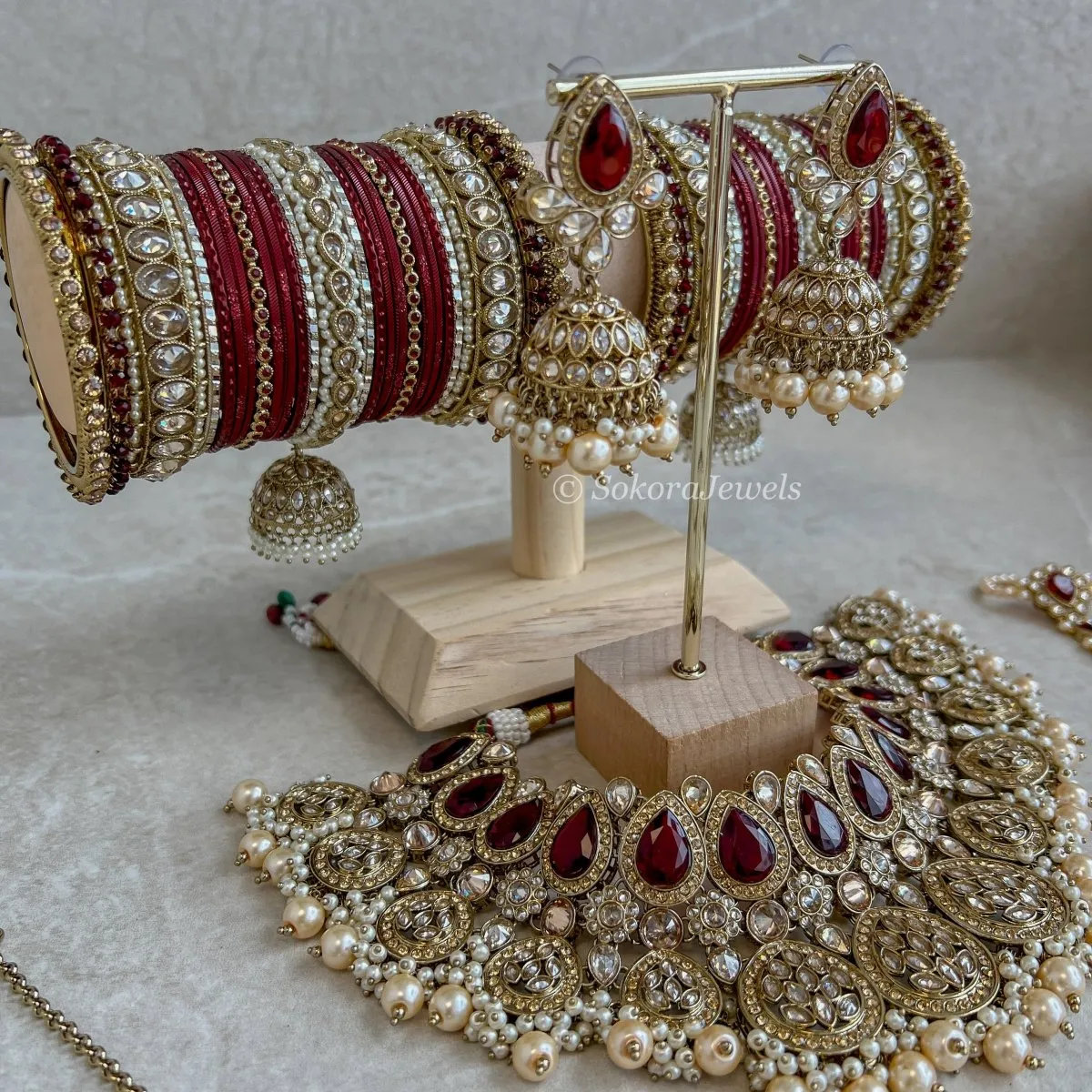 Tamanah Complete Bridal set - Maroon