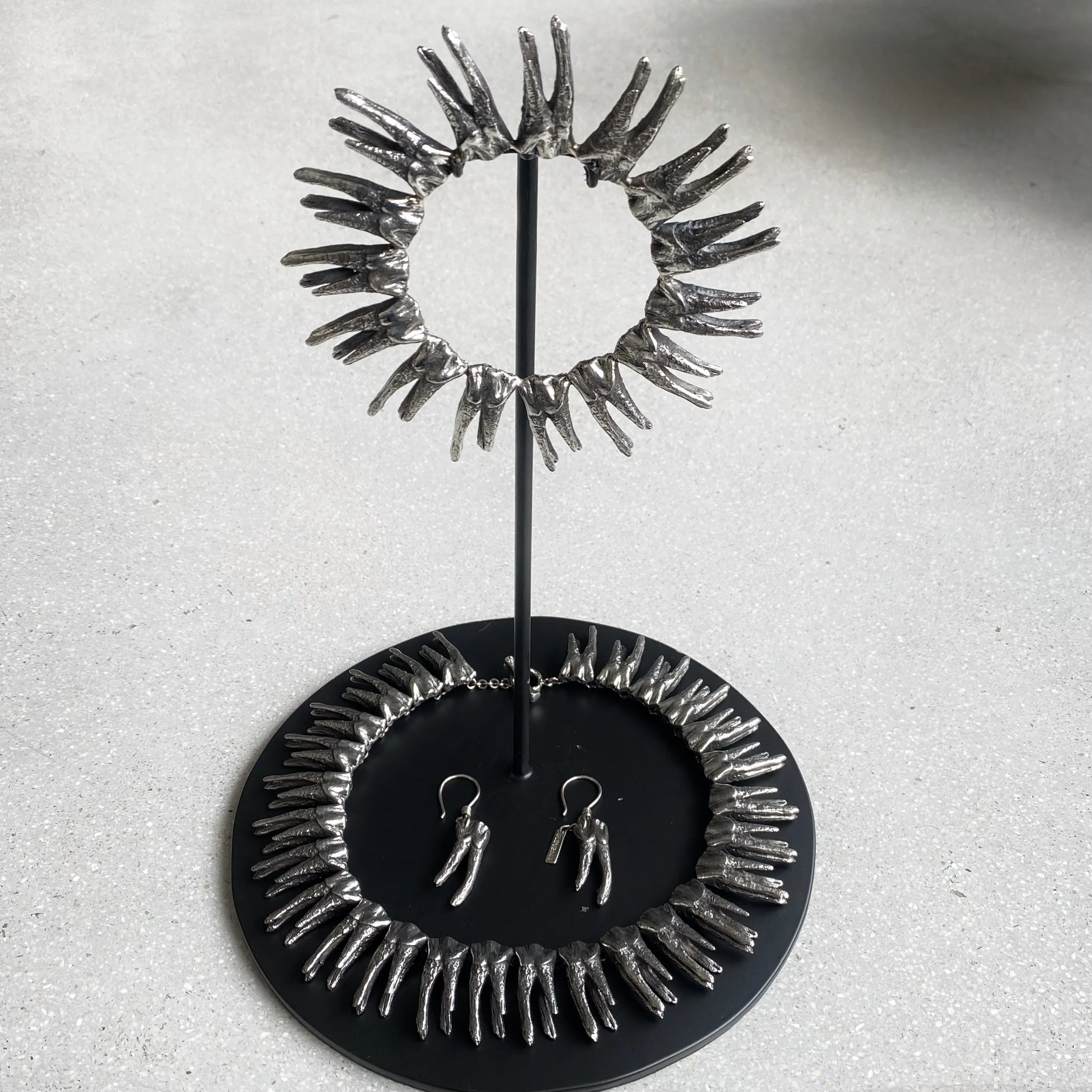 Tooth Bangle Silver