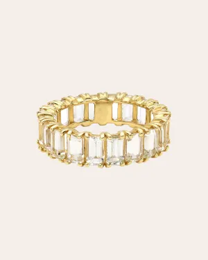 Topaz Eternity Emerald Cut Ring