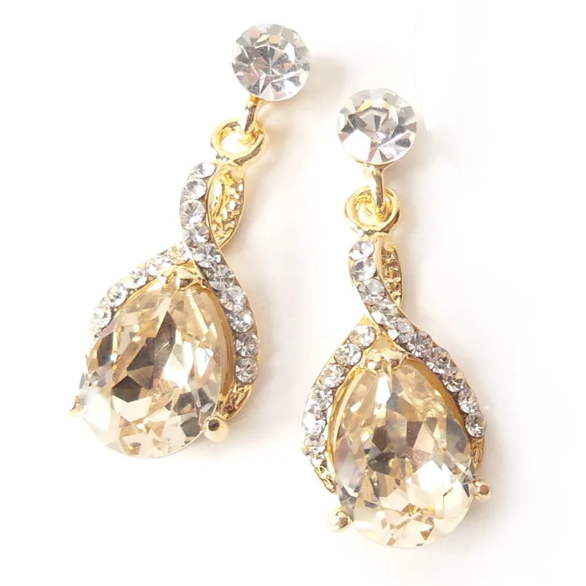 Twist Drop Bridal Earrings