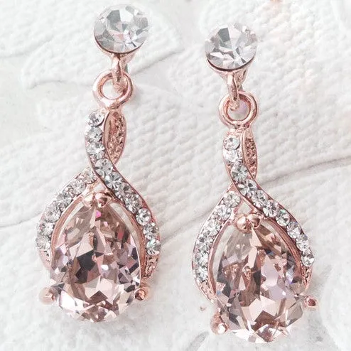 Twist Drop Bridal Earrings