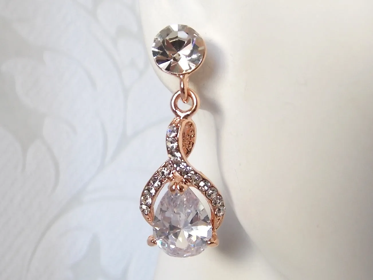 Twist Drop Bridal Earrings