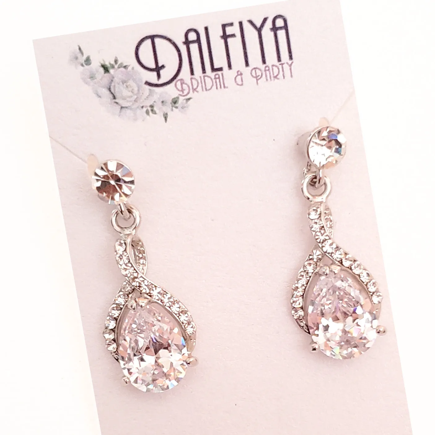 Twist Drop Bridal Earrings
