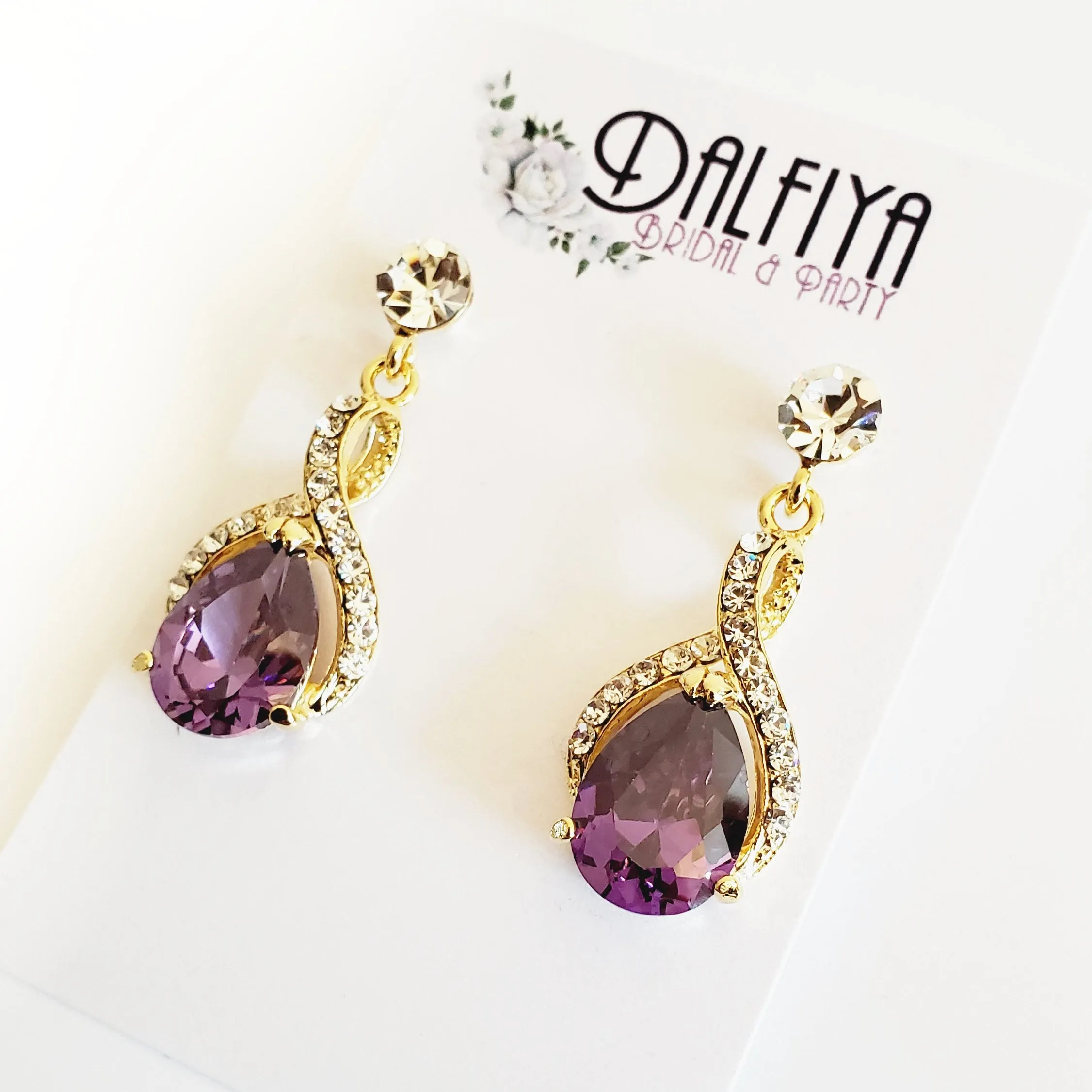 Twist Drop Bridal Earrings