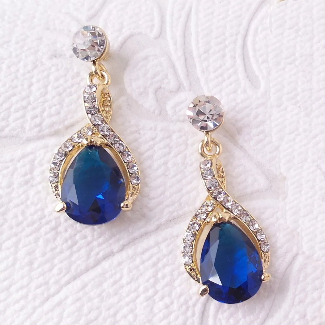 Twist Drop Bridal Earrings