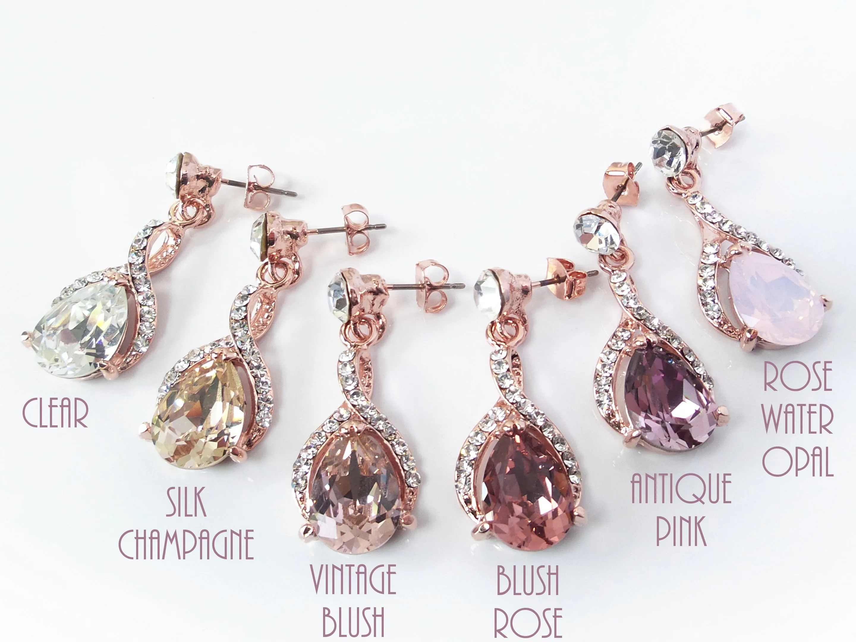 Twist Drop Bridal Earrings