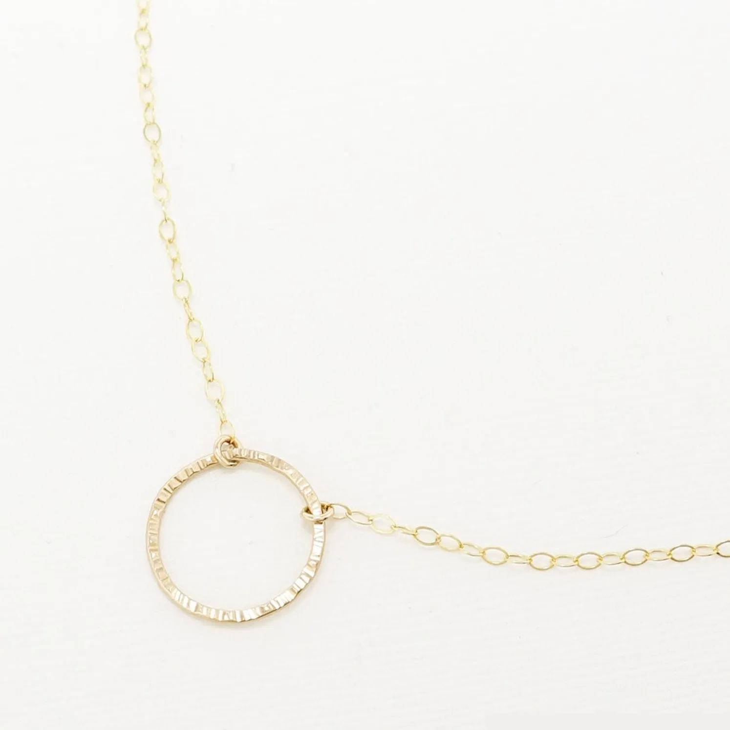 Unity Line Hammered Circle Necklace