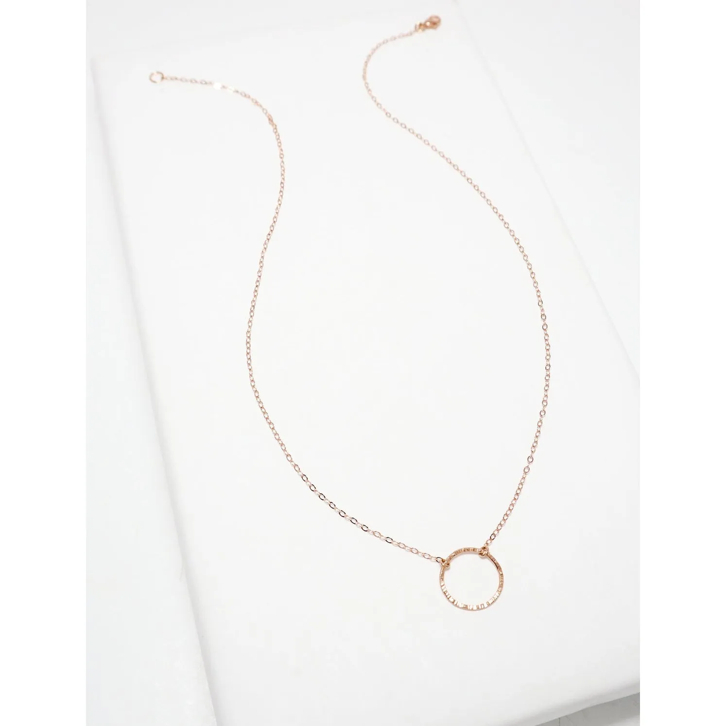Unity Line Hammered Circle Necklace