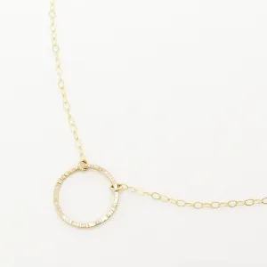 Unity Line Hammered Circle Necklace