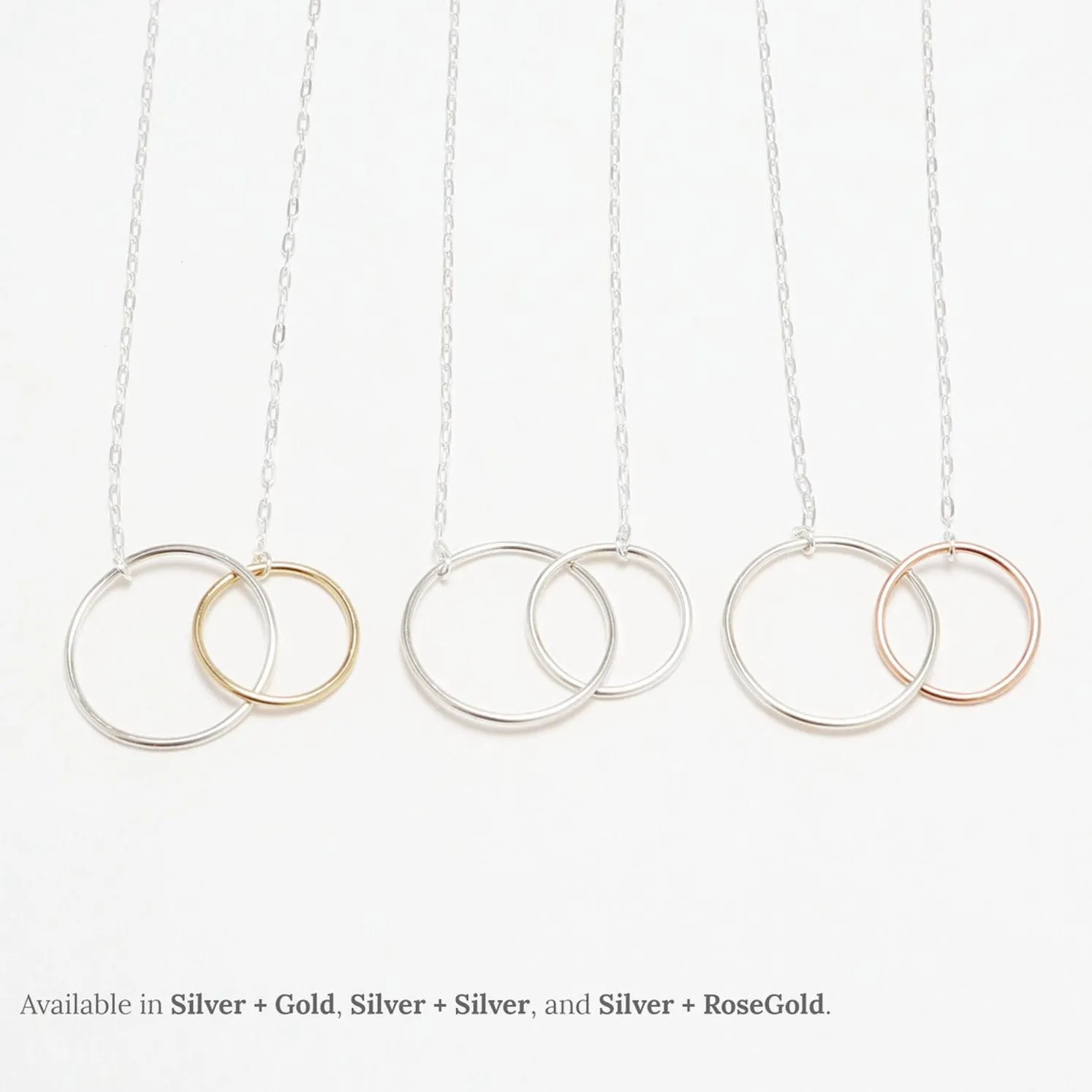 Unity Linked Large Circle Silver Necklace