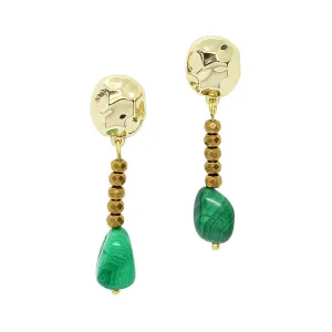 Ursa Malachite and Gold Earrings