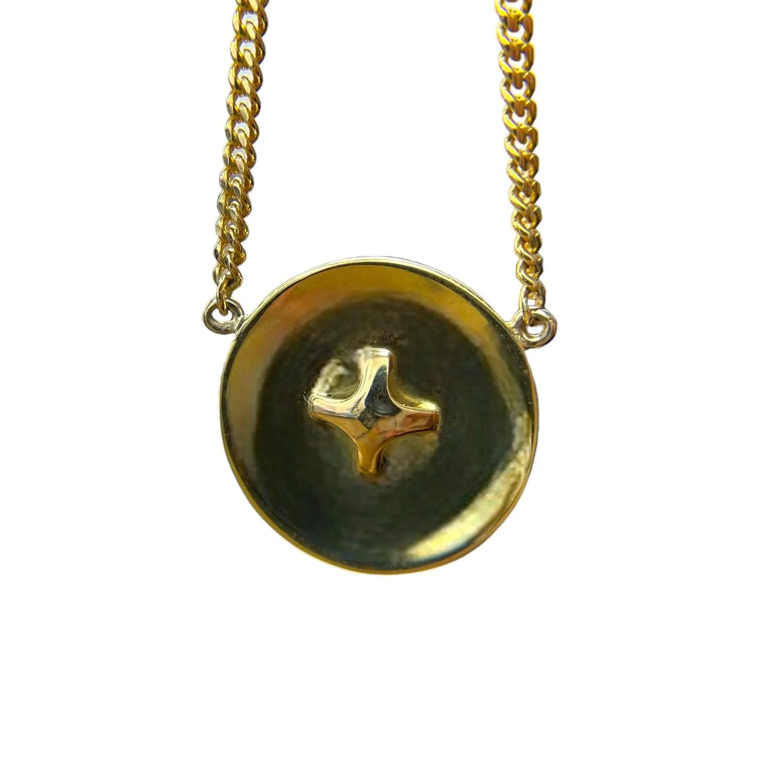 Vintage 14K Platinum Top Circle Necklace