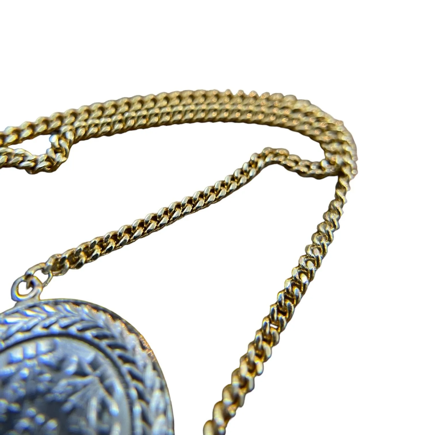 Vintage 14K Platinum Top Circle Necklace