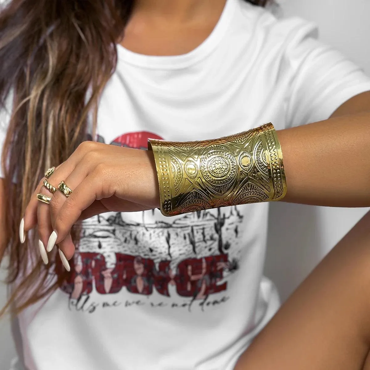 Vintage Elegant Open Ajustable Carved Cuff Bracelets Bangles for Women - Metal Wide Bracelets Indian Style Jewellery Gift