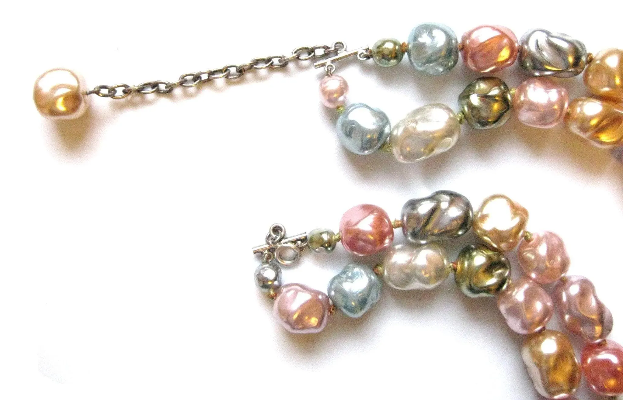 Vintage Faux Pearl Pastel Necklace