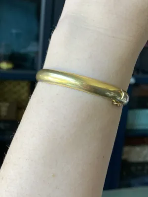 Vintage Tiffany 18ct Yellow Gold Bangle w/ Safety Latch