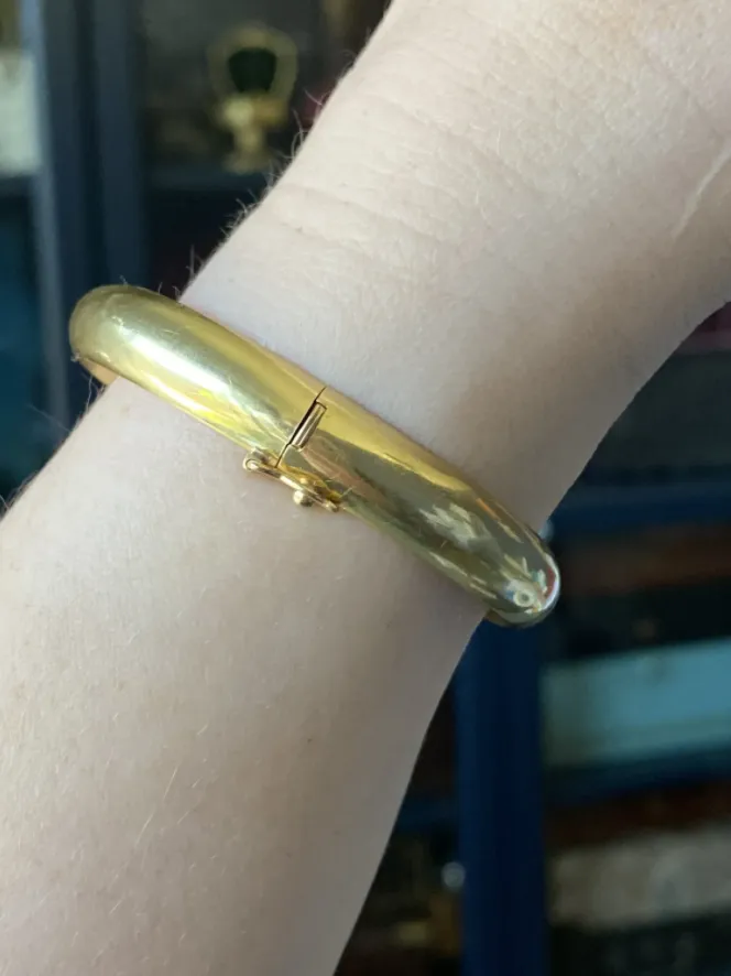 Vintage Tiffany 18ct Yellow Gold Bangle w/ Safety Latch