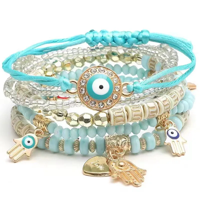 Vision of Love - Rose Quartz Evil Eye Bracelet