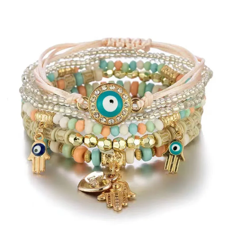 Vision of Love - Rose Quartz Evil Eye Bracelet