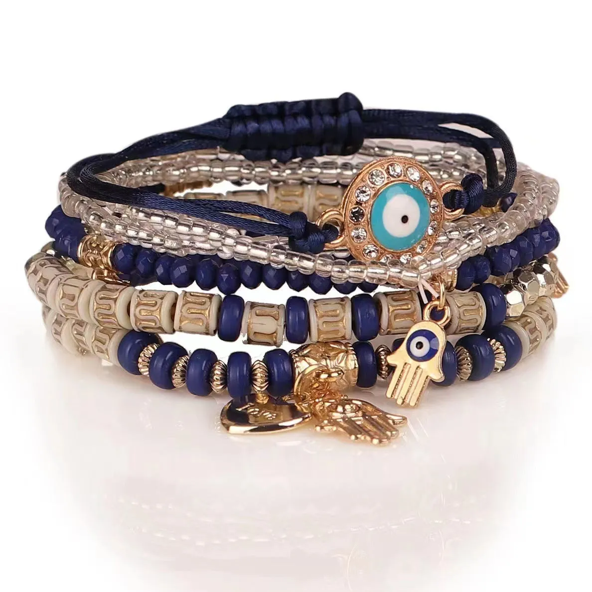 Vision of Love - Rose Quartz Evil Eye Bracelet