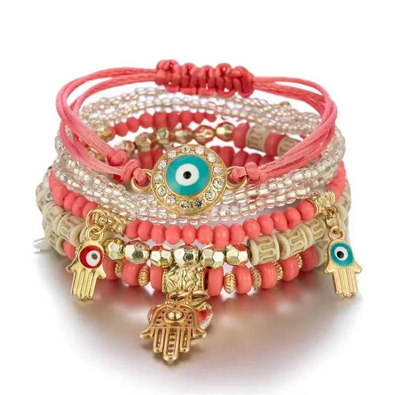 Vision of Love - Rose Quartz Evil Eye Bracelet