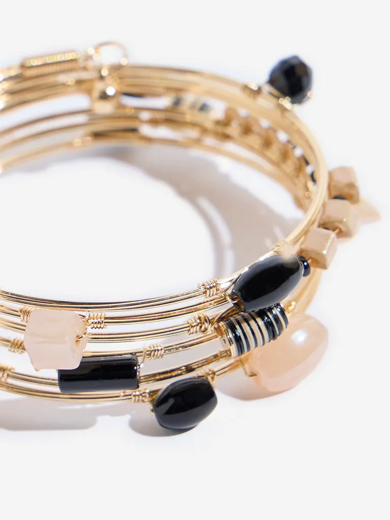 Westside Accessories Black Charm Coil Bracelet