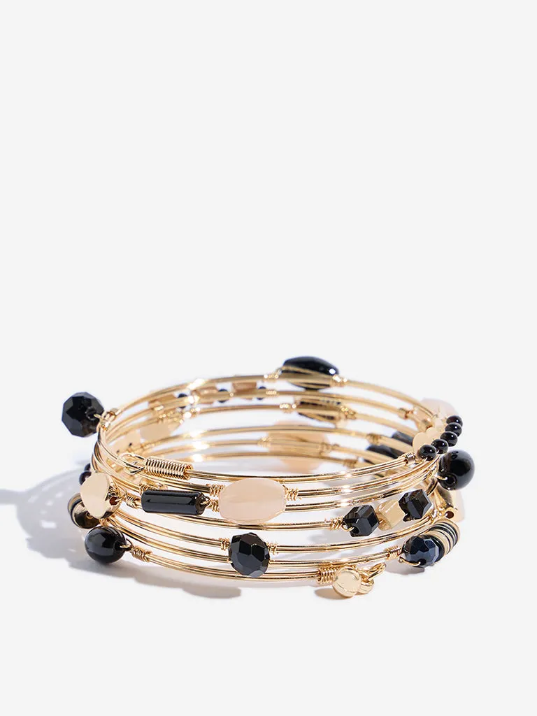 Westside Accessories Black Charm Coil Bracelet