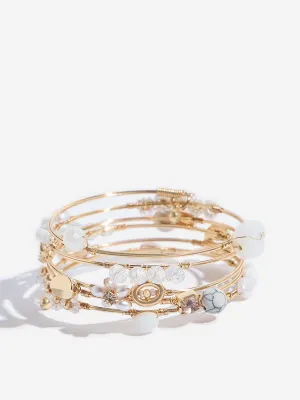 Westside Accessories White Charm Coil Bracelet