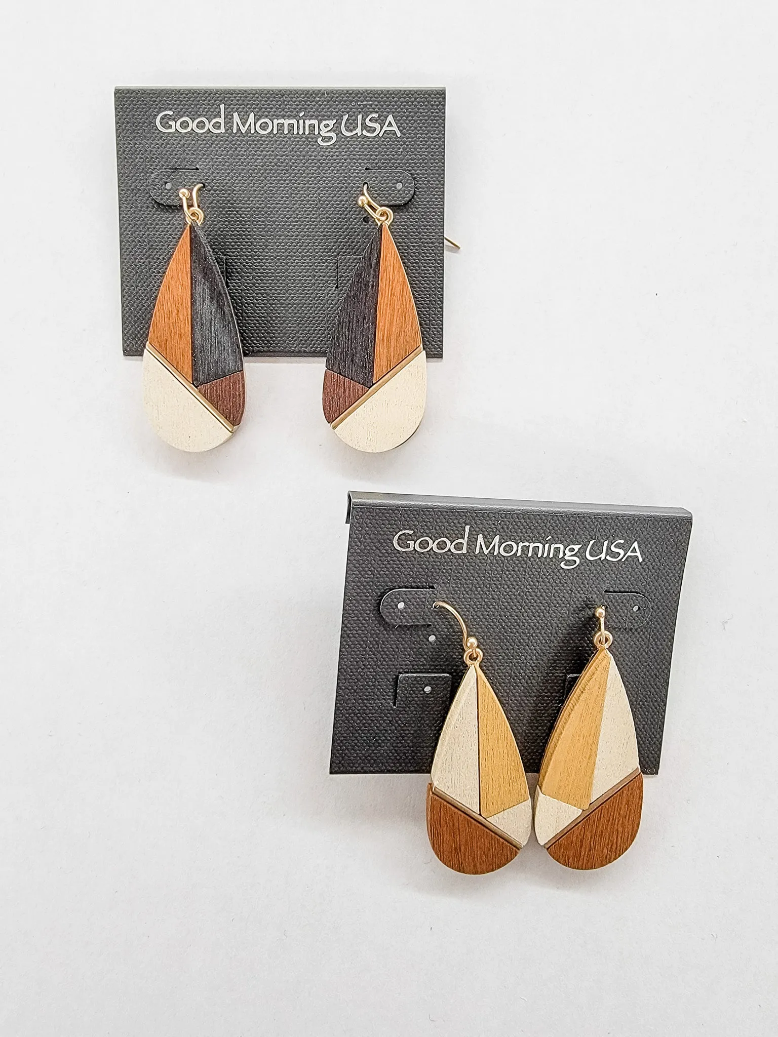 Wood, Geometrical Earrings - Variety