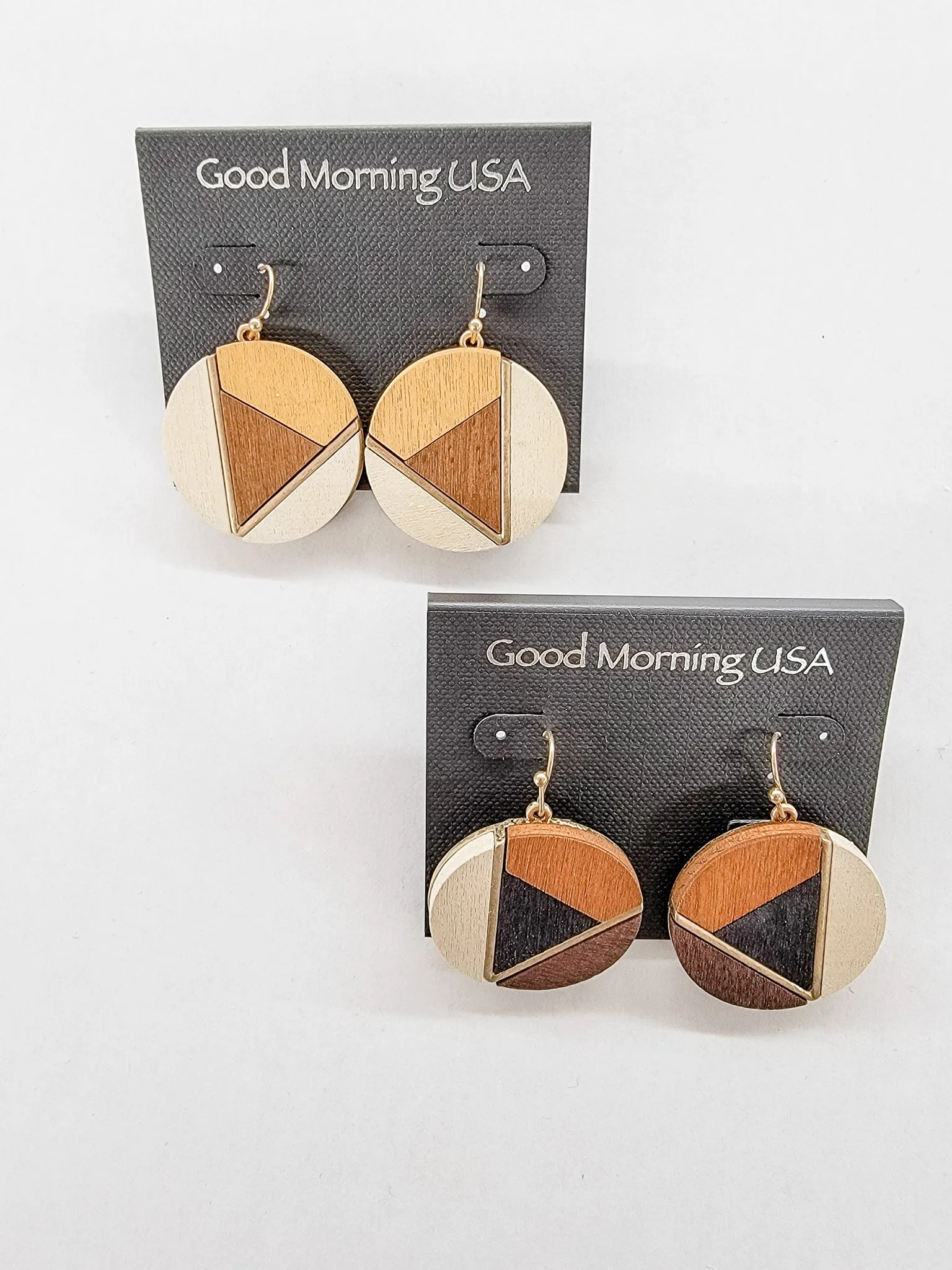 Wood, Geometrical Earrings - Variety
